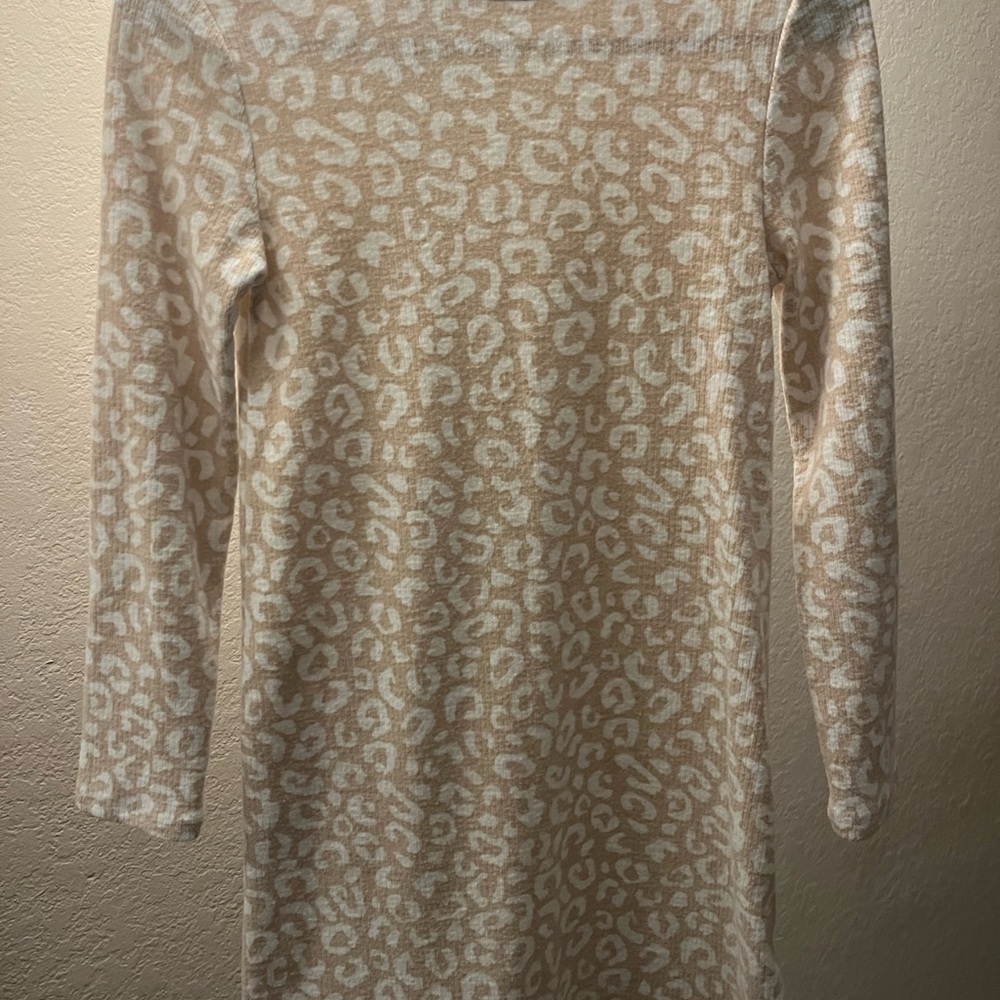 Old Navy Girls Beige and White Patterned Sweater Dress
